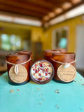Hand-poured Coconut & Soy Wax Candles w Essential Oils- 12oz